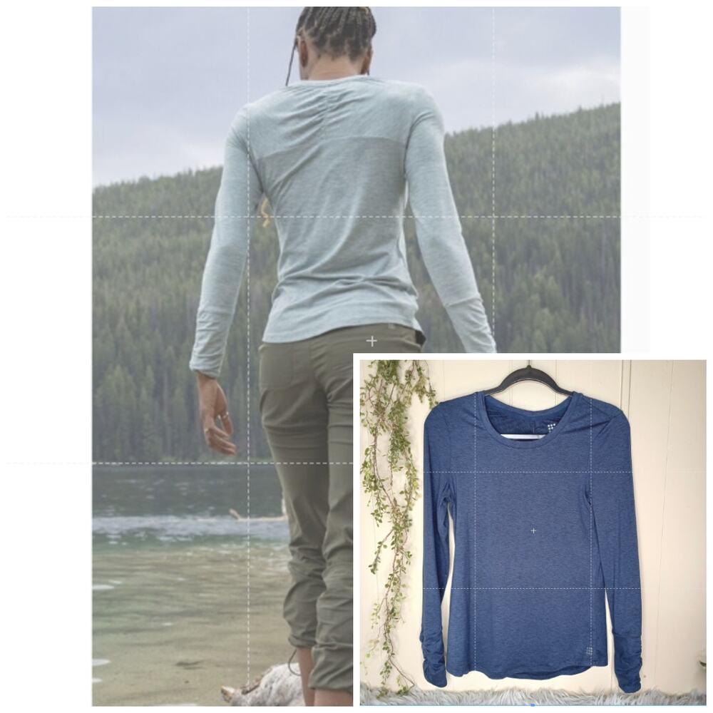 Title Nine Grace Long Sleeve Navy Blue Tee Size S